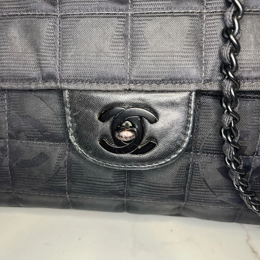 Chanel Black Travel Line Flap Bag